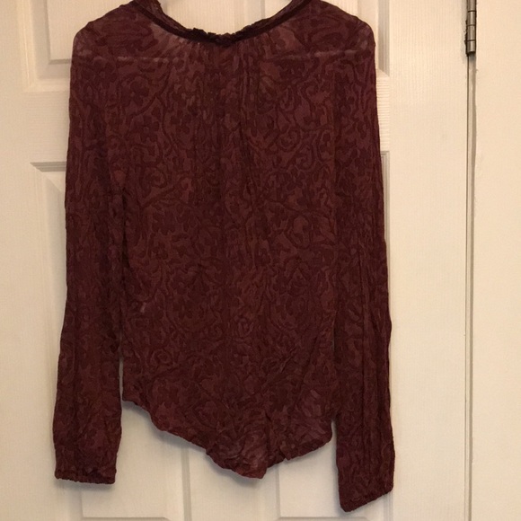 Lucky Brand semi sheer long sleeve blouse size small - Picture 6 of 15
